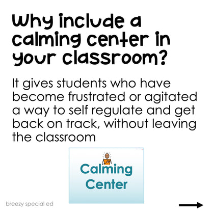 Calm Down Center Visuals for Deep Breathing and Sensory Regulation
