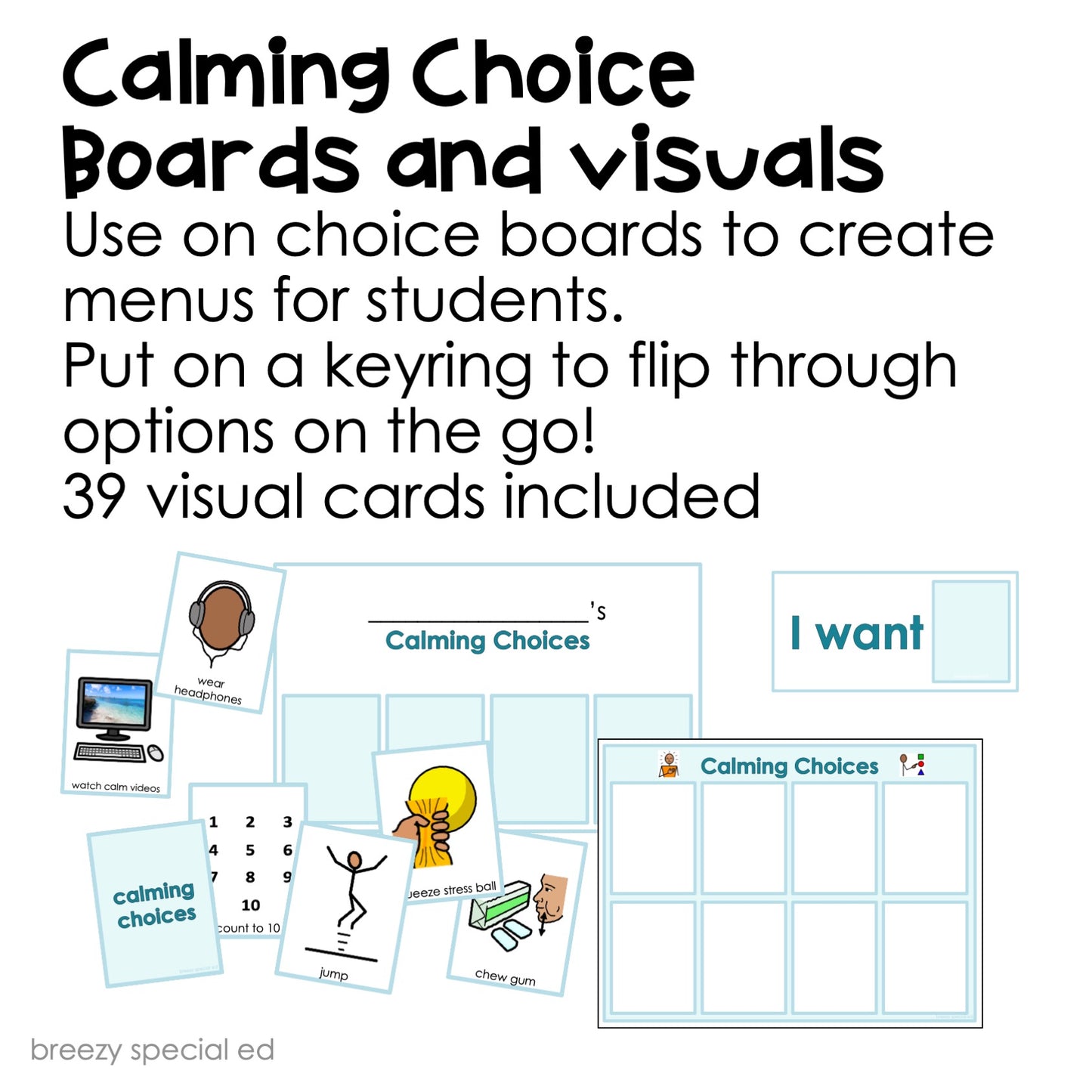 Calm Down Center Visuals for Deep Breathing and Sensory Regulation