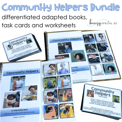 Community Helpers Adapted Book & Activities BUNDLE for Special Education