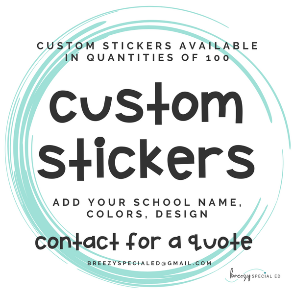 CUSTOM Bulk Order Die Cut Teacher Stickers | Special Education