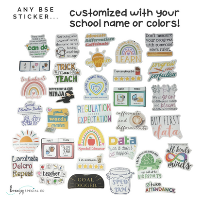 CUSTOM Bulk Order Die Cut Teacher Stickers | Special Education