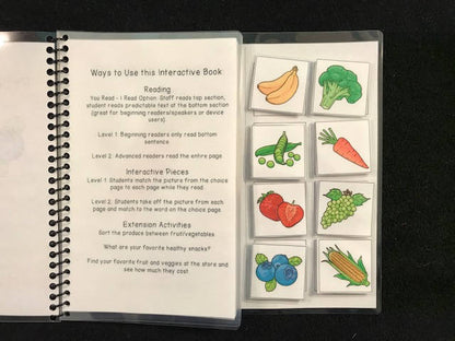 Fruits and Veggies and Food Sentence Starter Adapted Books (I Eat) - Fully Prepped