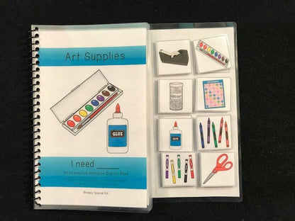 School and Art Supplies Sentence Starter Adapted Books (I Need) - Fully Prepped