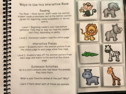 Zoo and Farm animals Sentence Starter Books - Fully Prepped