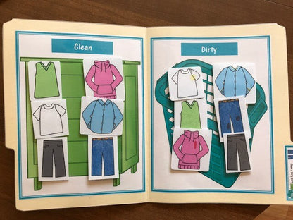 Laundry Life Skills File Folders for Special Education (Breezy Special Ed) 10pk - Fully prepped