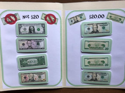 Money (Bills) ID / Sorting File Folders for Special Education- Fully Prepped