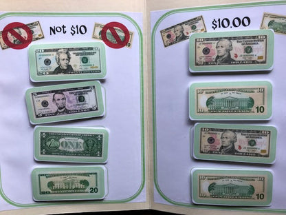 Money (Bills) ID / Sorting File Folders for Special Education- Fully Prepped