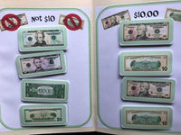 Money (Bills) ID / Sorting File Folders for Special Education