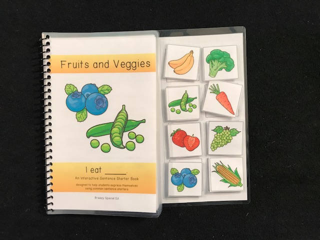 Fruits and Veggies and Food Sentence Starter Adapted Books (I Eat) - Fully Prepped