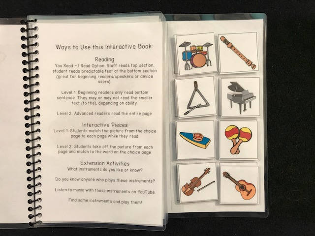 Farm Animals and Musical Instruments Sentence Starter Adapted Books (I Hear) - Fully Prepped