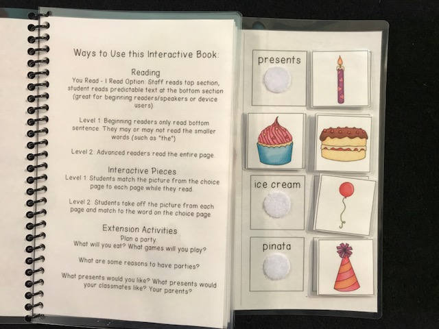 Technology and Party Time Sentence Starter Adapted Books (I Like) - Fully Prepped
