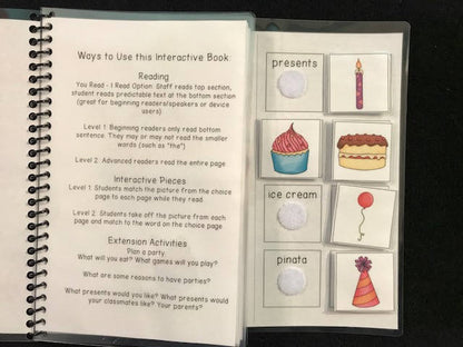 Technology and Party Time Sentence Starter Adapted Books (I Like) - Fully Prepped