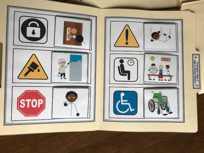 Community Signs File Folders ( 12 pk ) for Special Education - Fully Prepped