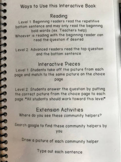 Community Helpers Mini Bundle - Adapted Book with Task Cards - Fully Prepped