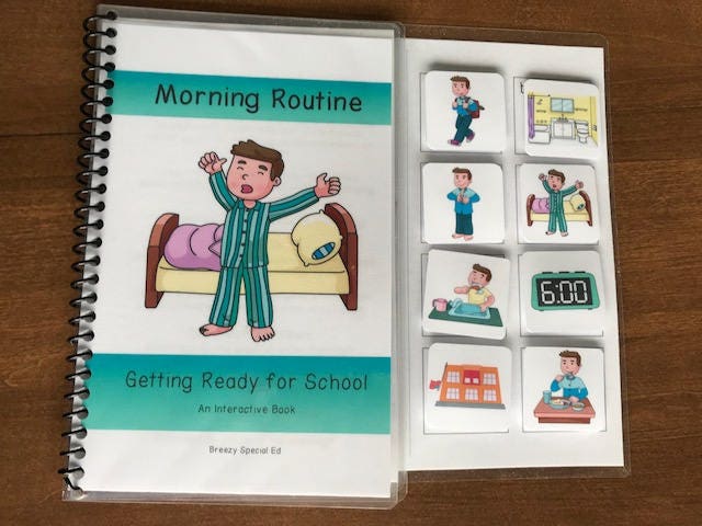 Morning Routine and Getting Dressed Interactive/Adapted Books for Special Ed - Fully Prepped