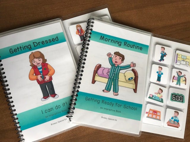 Morning Routine and Getting Dressed Interactive/Adapted Books for Special Ed - Fully Prepped