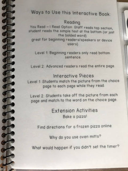 Cooking How to Books (Microwave and Oven) Interactive/Adapted for Special Ed - Fully Prepped