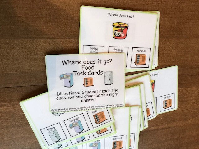 Visual Task Cards - Where Do We Store Food? - Fully Prepped
