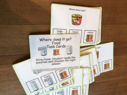 Visual Task Cards - Where Do We Store Food? - Fully Prepped