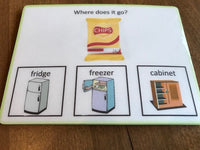 Visual Task Cards - Where Do We Store Food?
