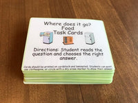 Visual Task Cards - Where Do We Store Food? - Fully Prepped