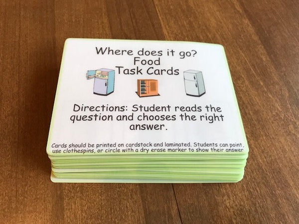 Visual Task Cards - Where Do We Store Food?