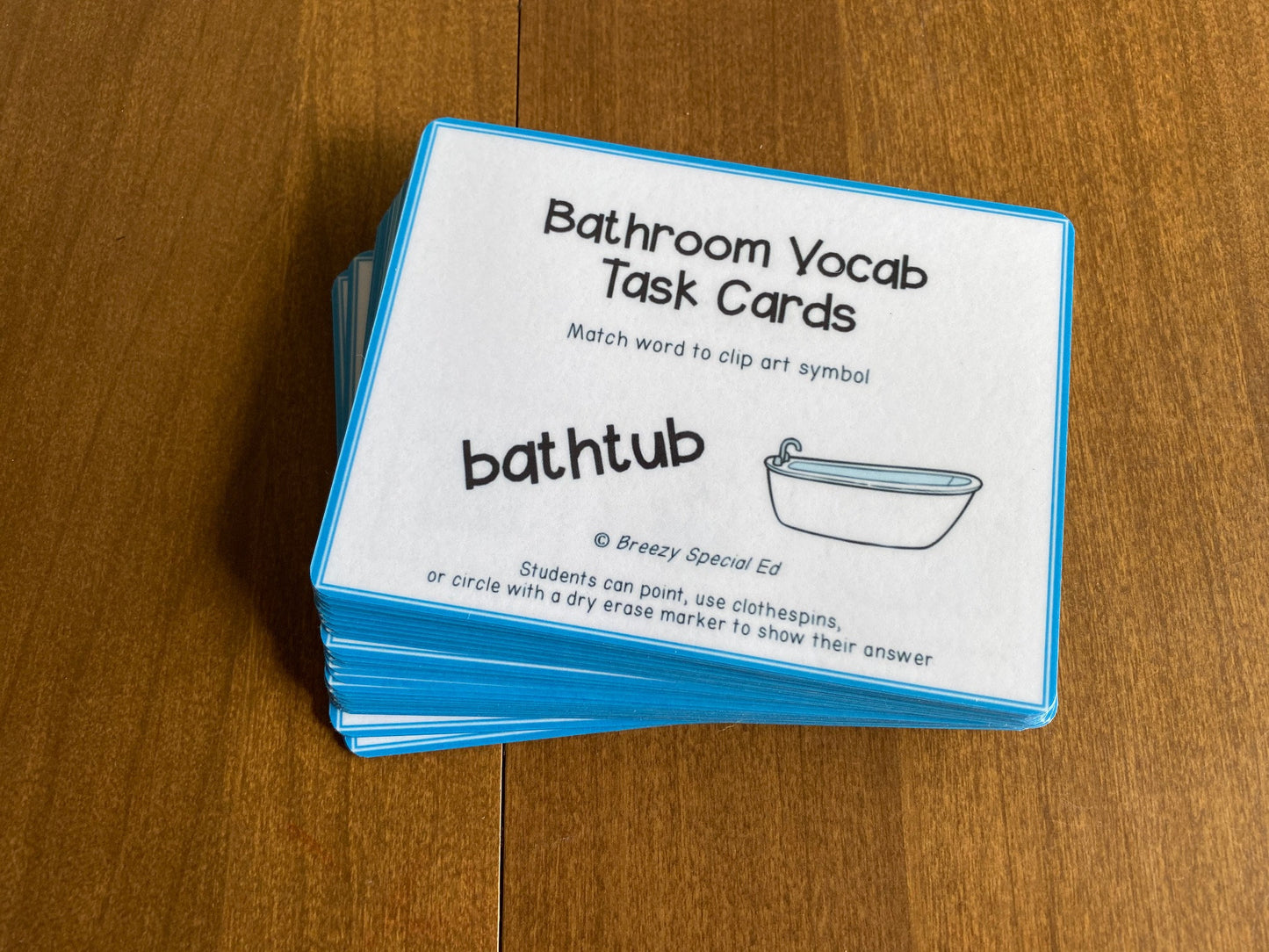 Bathroom Vocabulary Life Skills Adaptive Booklet w Task Cards (Special Ed and Autism Resource) - Fully Prepped