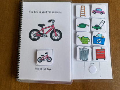 Garage Vocabulary Life Skills Adaptive Booklet w Task Cards (Special Ed and Autism Resource) - Fully Prepped