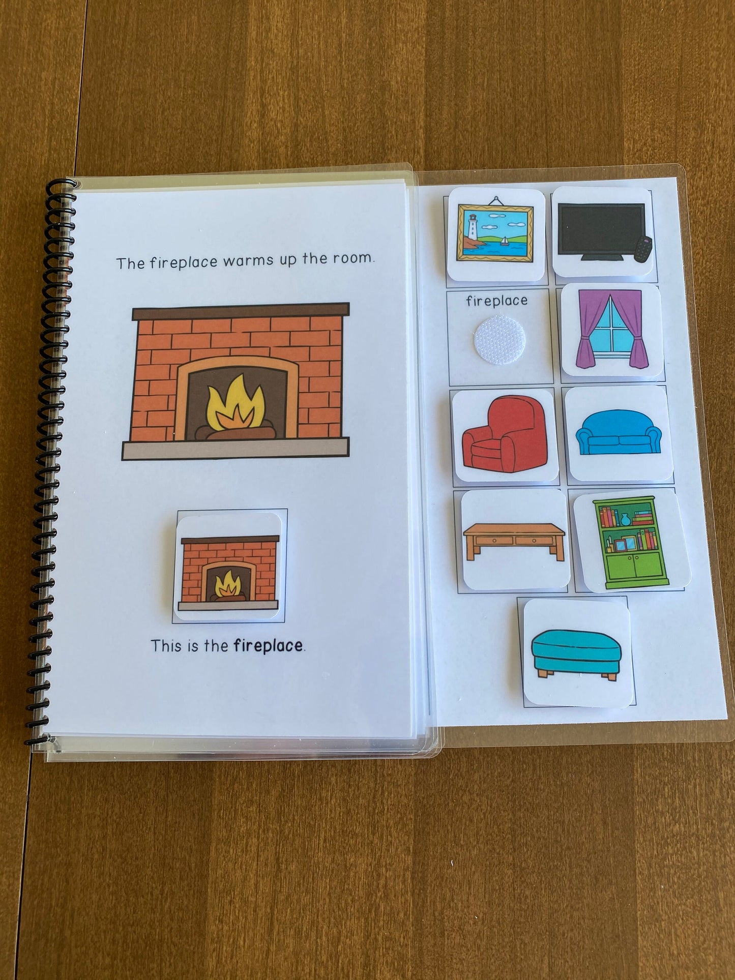 Living Room Vocabulary Life Skills Adaptive Booklet w Task Cards (Special Ed and Autism Resource) - Fully Prepped