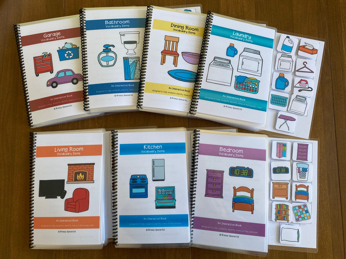 Around the House Vocabulary Life Skills Adaptive Booklet Bundle w Task Cards (Special Ed and Autism Resource) -Fully Prepped
