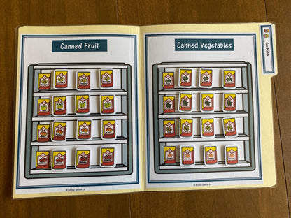 Grocery Store Life Skill file folders for special education (10pk) - Fully Prepped