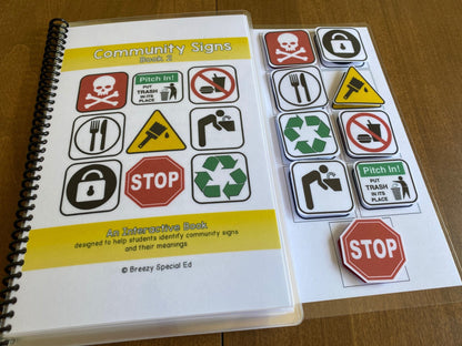 Community Signs Adapted Books for Life Skill Special Education (4 pk) - Fully Prepped