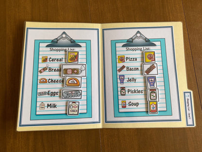 Grocery Store Life Skill file folders for special education (10pk) - Fully Prepped