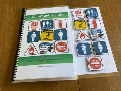 Community Signs Adapted Books for Life Skill Special Education (4 pk) - Fully Prepped
