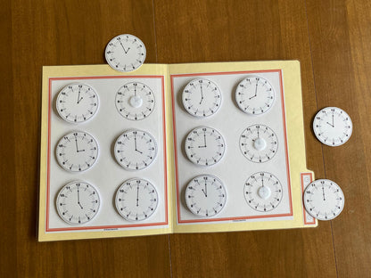 Telling Time File Folders for Special Education with Color Support (10 pk) - Fully Prepped