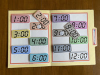 Telling Time File Folders for Special Education with Color Support (10 pk)