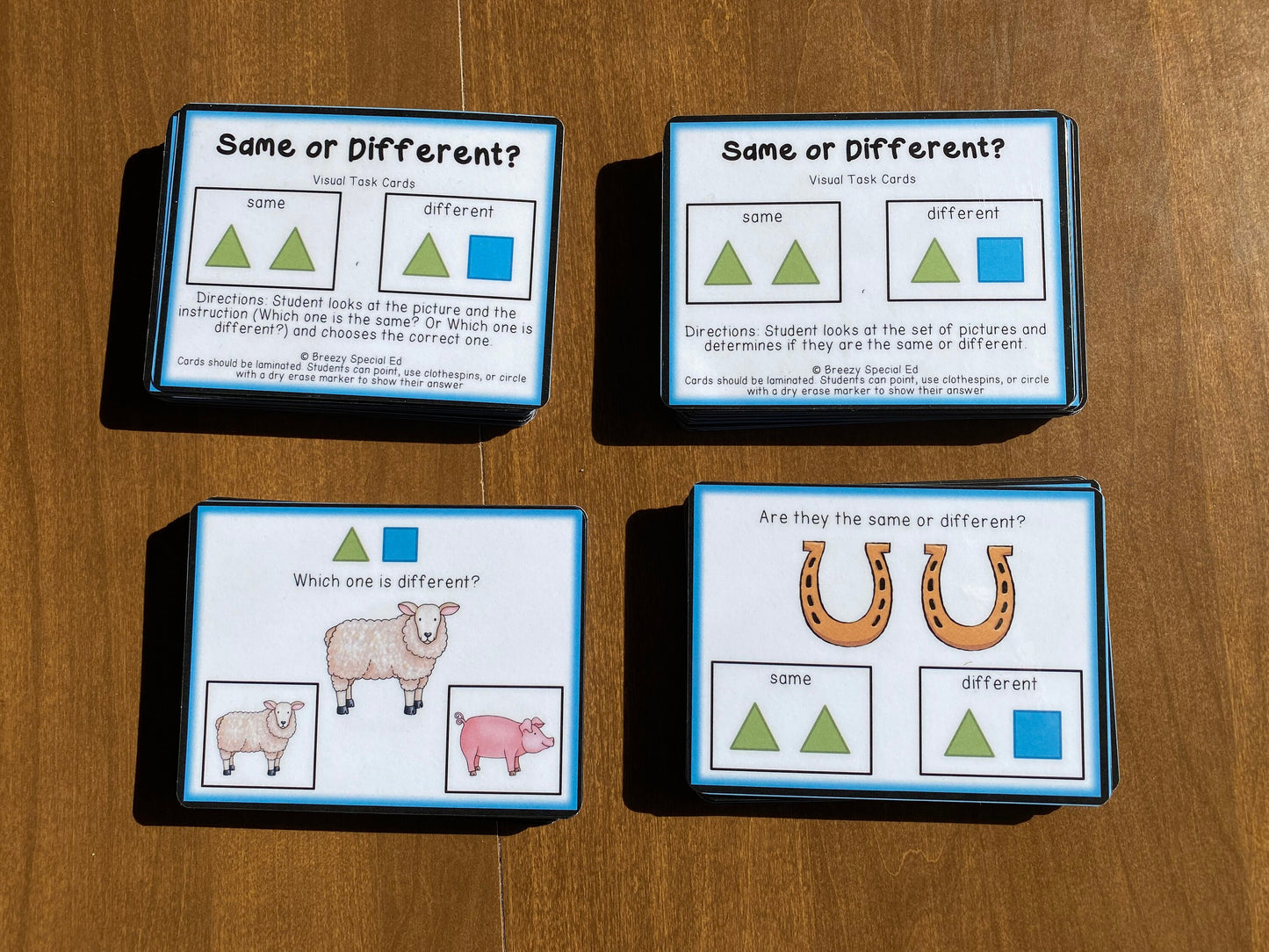 Same or Different Visual Task Cards (Special Ed)