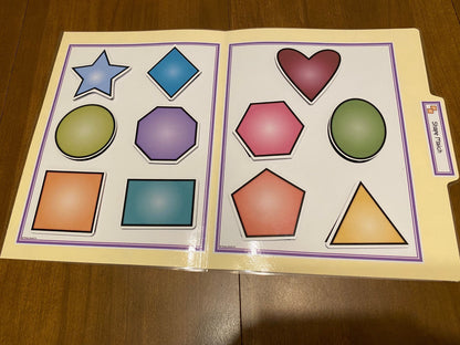 Shape File Folders 2D and 3D - Great for Early Ed or Special Education (11pk) - Fully Prepped