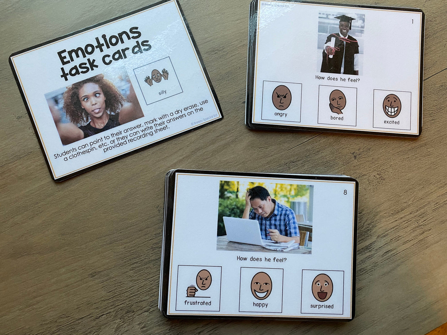 Emotions and Feelings task cards for autism and special education
