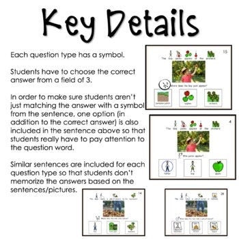 WH Questions Fall task cards for autism and special education Fully Prepped