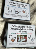 Winter/Christmas Wh task card questions "Bundle" for autism and special education