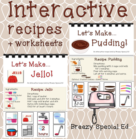 Interactive Cooking Lessons: Visual Recipes for Pudding and Jello - Special Ed