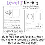 Errorless Journal Prompts BUNDLE: Differentiated Writing for Special Ed / Autism