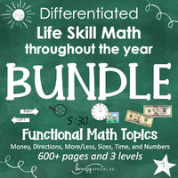 Differentiated Life Skill Math Pack BUNDLE for the YEAR {Special Ed}