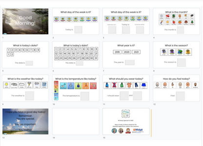 Digital Morning Meeting Calendar Time Interactive Activity for Special Ed