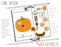 Pumpkin Jack-O-Lantern Adapted Book, Task Cards, and MORE Halloween Activities