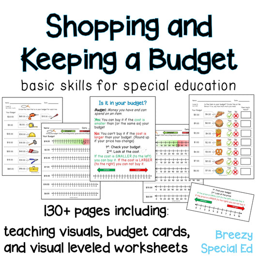 Special education materials for teaching basic budgeting skills 