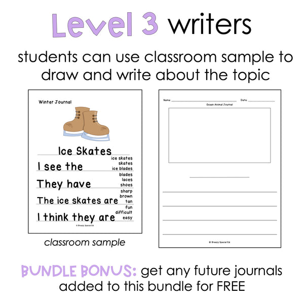 Errorless Journal Prompts BUNDLE: Differentiated Writing for Special E ...