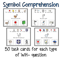 WH Questions Visual Task Cards with Symbols (Autism and Special Education)