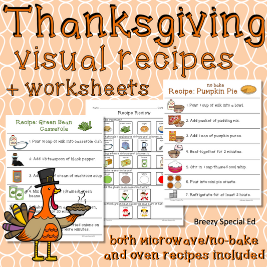 Thanksgiving Visual Recipes for Special Education